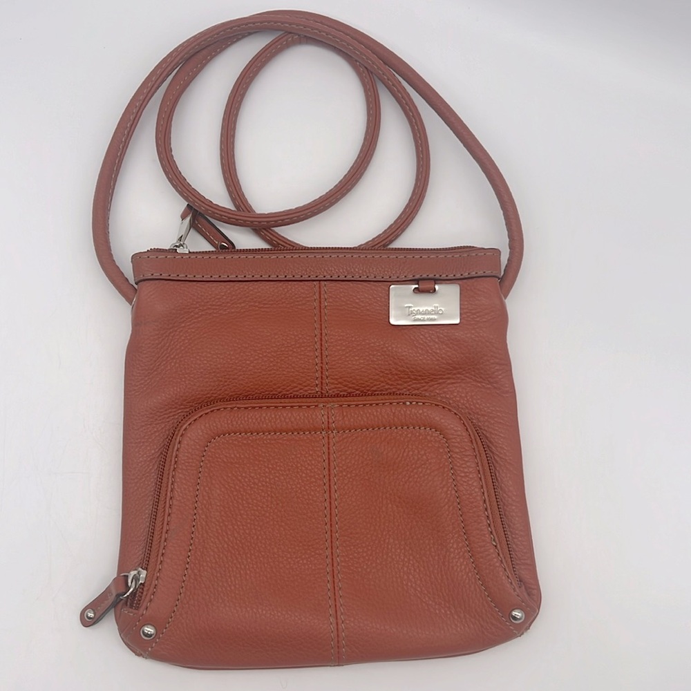 Tignanello Leather Wallet Crossbody Burnt Orange